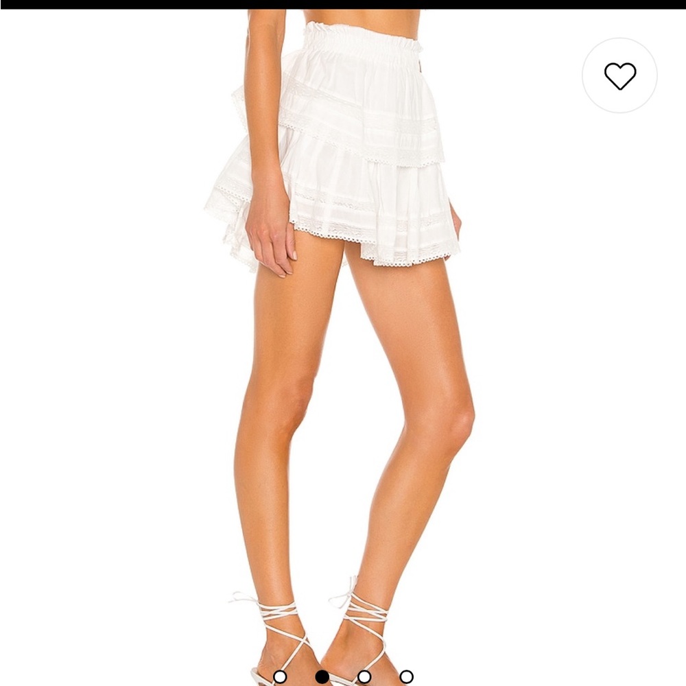 LoveShackFancy white ruffle mini skirt NEVER WORN